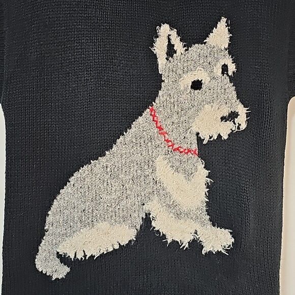 Vintage Womens Miniature Schnauzer Fuzzy Dog Sleeveless Pullover Sweater Small - Picture 3 of 13